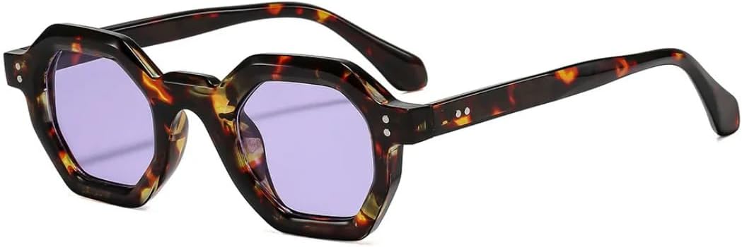 

Солнцезащитные очки с защитой UV400 | Маленькие заклепки, леопардовый принт, синий | для женщин и мужчин, для занятий спортом на открытом воздухе и вождения DSVIGF, Leopard Purple