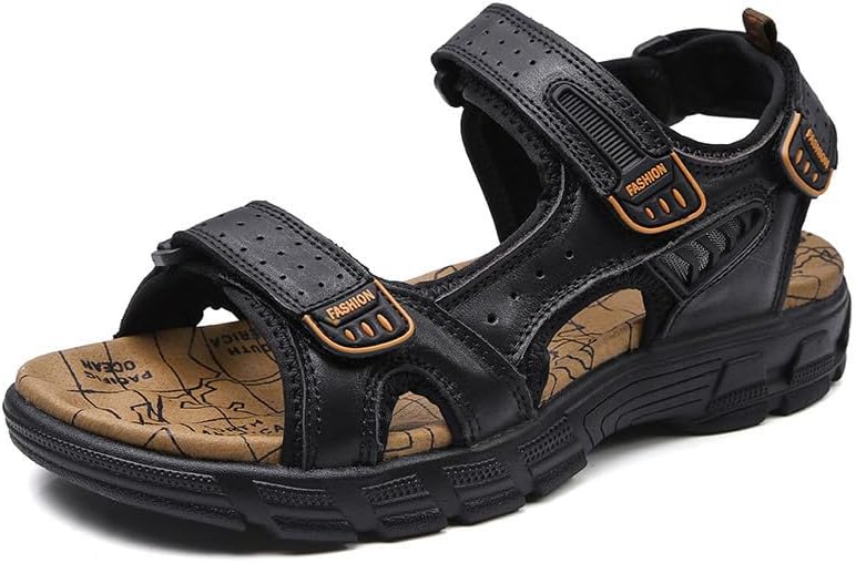 

Мужские спортивные сандалии с регулируемыми ремешками для активного отдыха, походов, с поддержкой свода стопы, открытым носком, для прогулок, летние пляжные сандалии Generic, черный