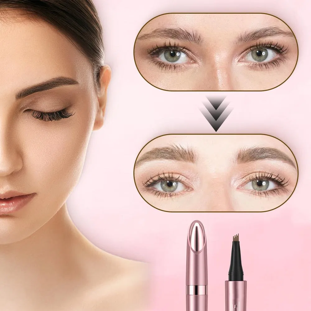 Водостойкий карандаш для бровей 3D Microblading с 4 наконечниками Generisch, Light Brown — фото 4