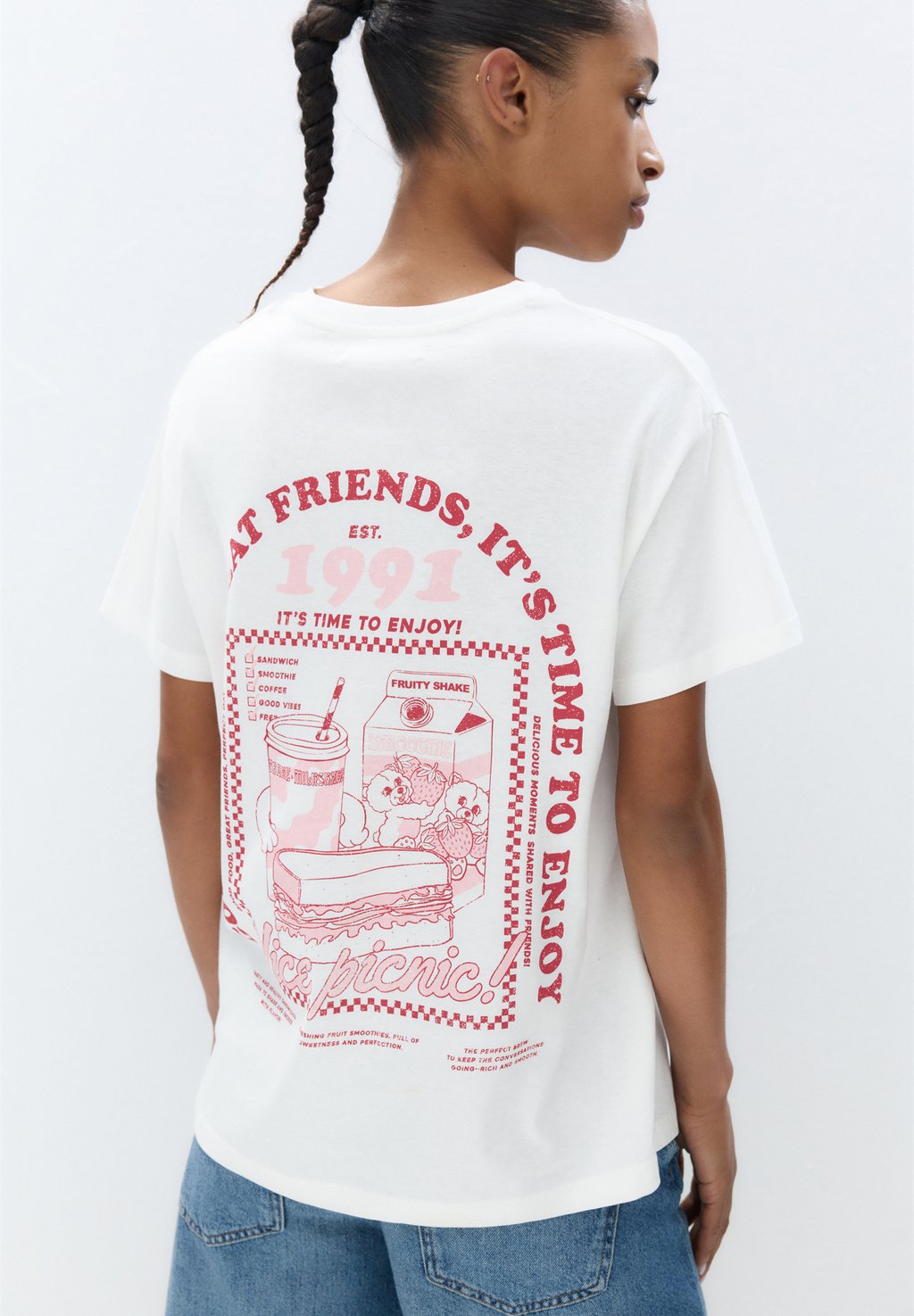 

Футболка с принтом PULL&BEAR, белый