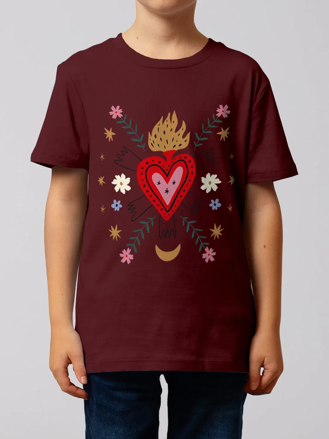 Футболка Love and flex, Wat? Apparel, винно-красный