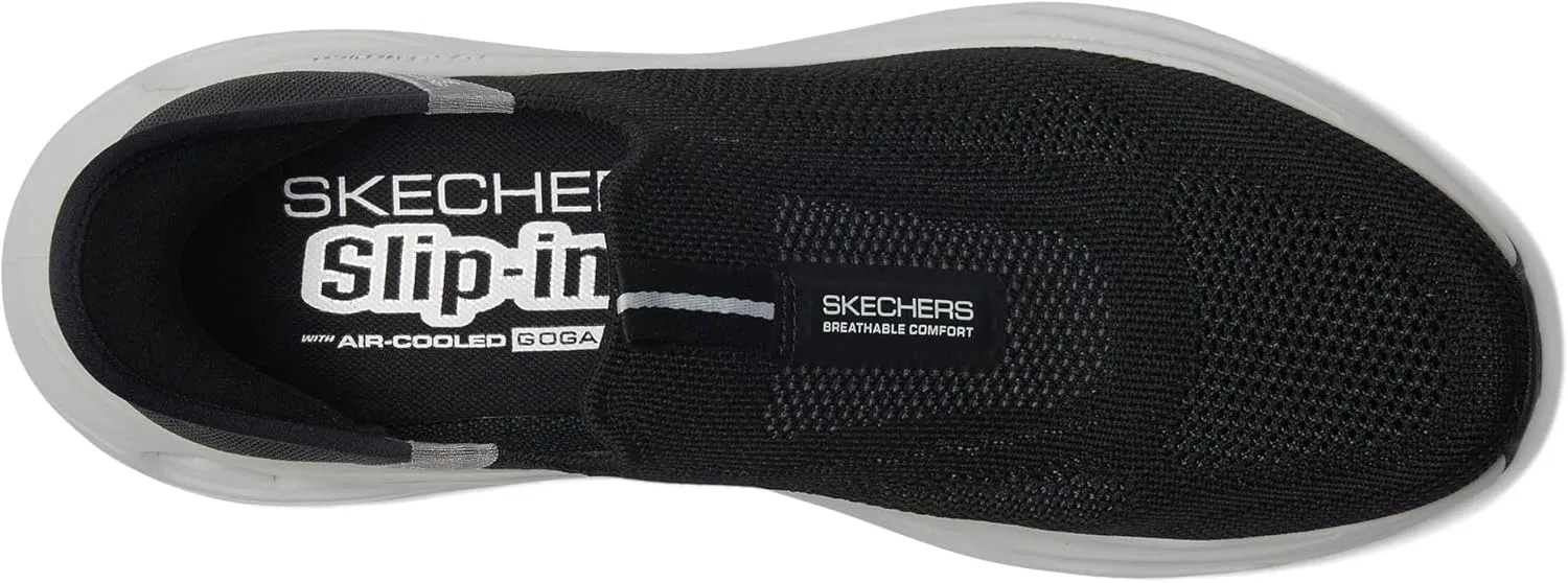Мужские кроссовки Skechers Max Cushioning Glide Step Euclid Hands Free без шнурков, Black Grey — фото 2