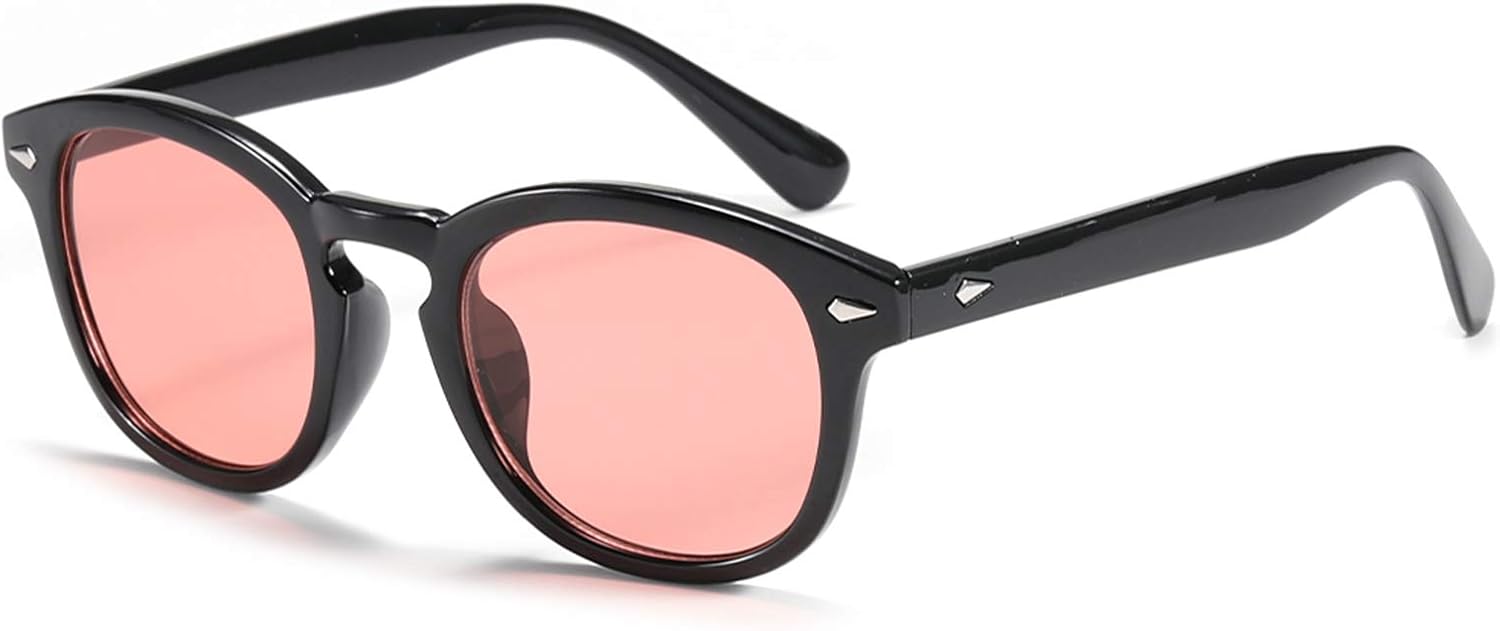 

Ретро круглые и овальные солнцезащитные очки для мужчин и женщин, модные винтажные круглые очки с тонированными линзами, прозрачные, с защитой от УФ-излучения UV400 LIXX, ['Red Lens']