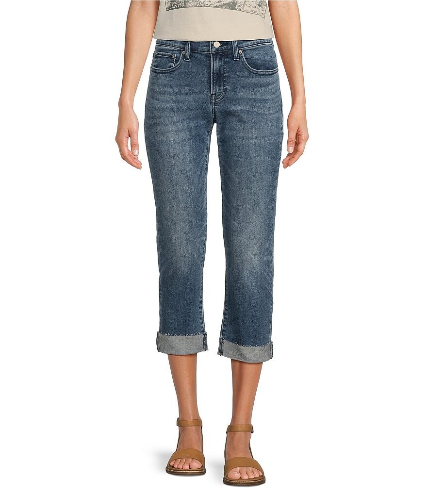 

Укороченные джинсы свободного кроя Lucky Brand из эластичного денима со средней посадкой, синий