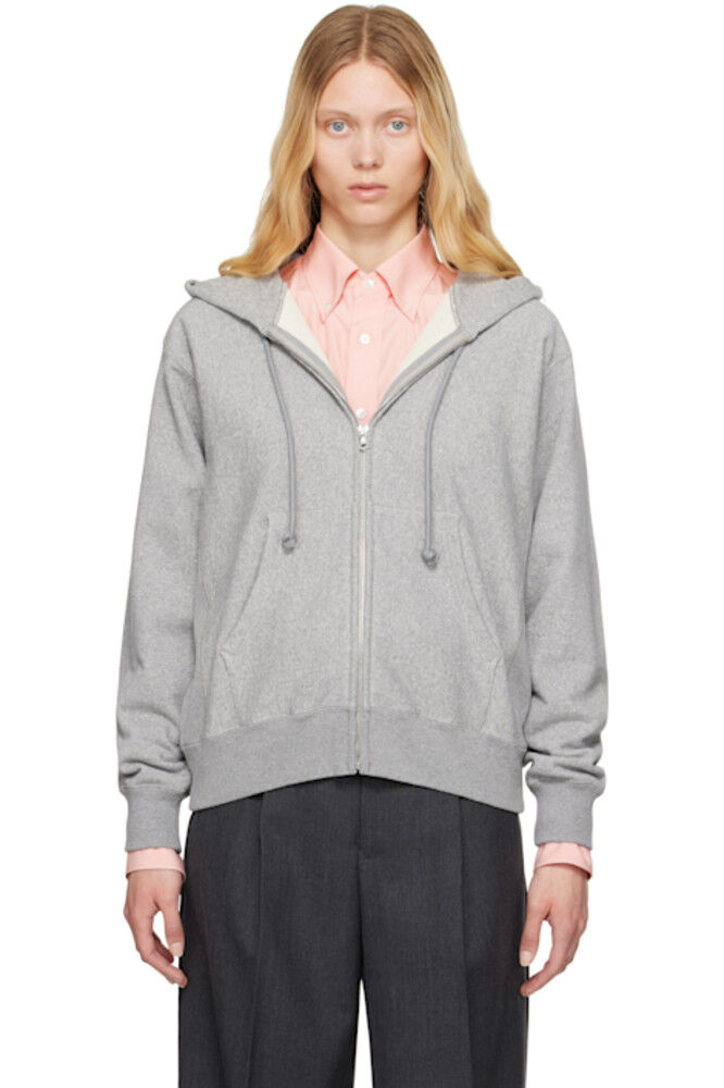 

Серый гладкий мягкий Bd Sweat Hoodie Zip AURALEE