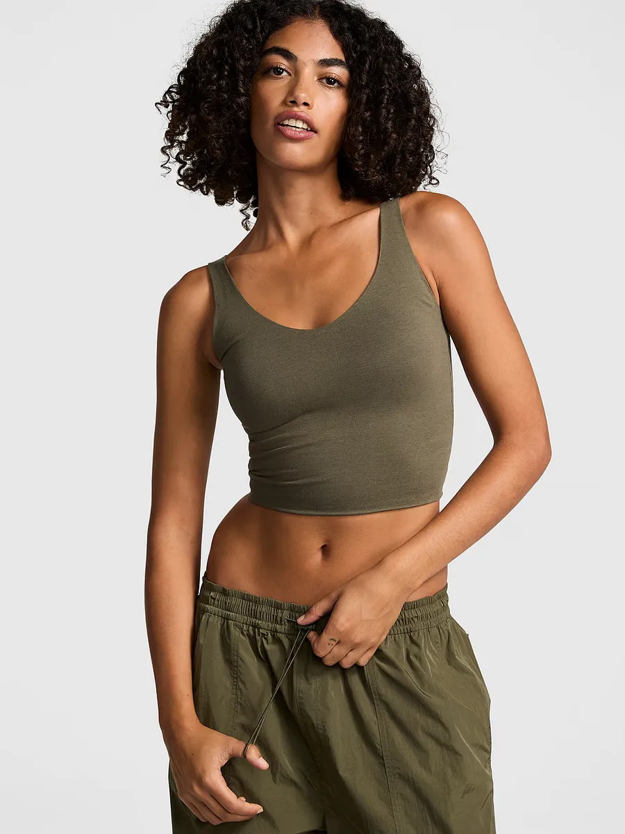 

Хлопковый бюстгальтер на легкой подкладке Pink Bralettes & Bra Tops, цвет Casual New Olive