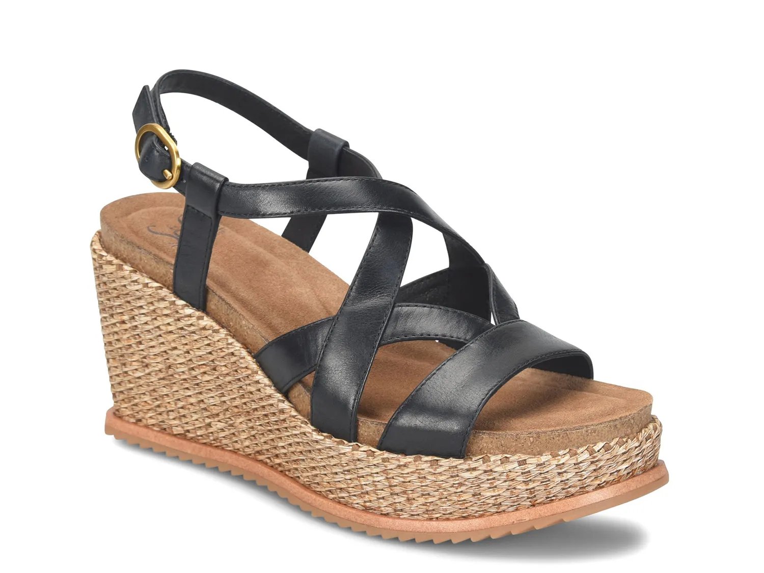 Сандалии Sofft Devyn Wedge Sandal, черный