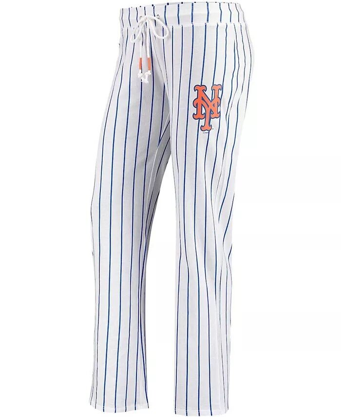 

Женские белые ночные брюки в тонкую полоску New York Mets Vigor Concepts Sport