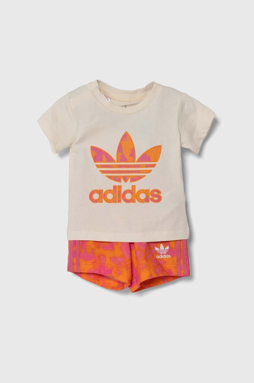 

Детский хлопковый костюм adidas Originals, оранжевый