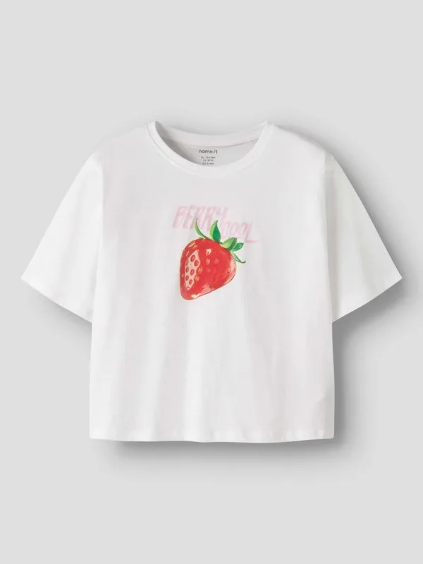 Футболка с коротким принтом farinaz Name It, Bright White