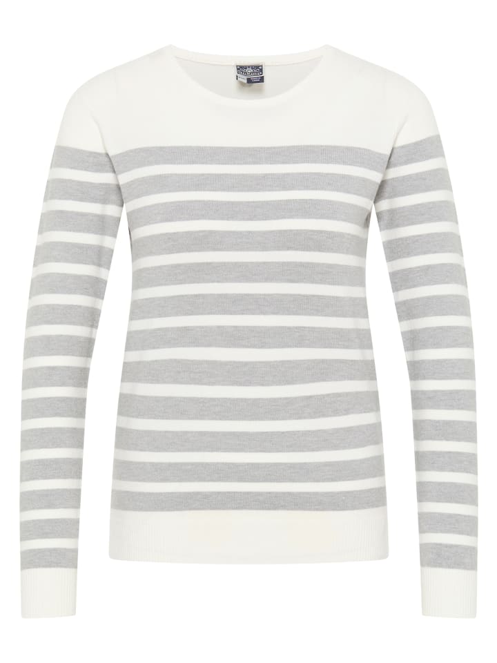 

DreiMaster Женский вязаный свитер меланжевого цвета, кремово-серого оттенка