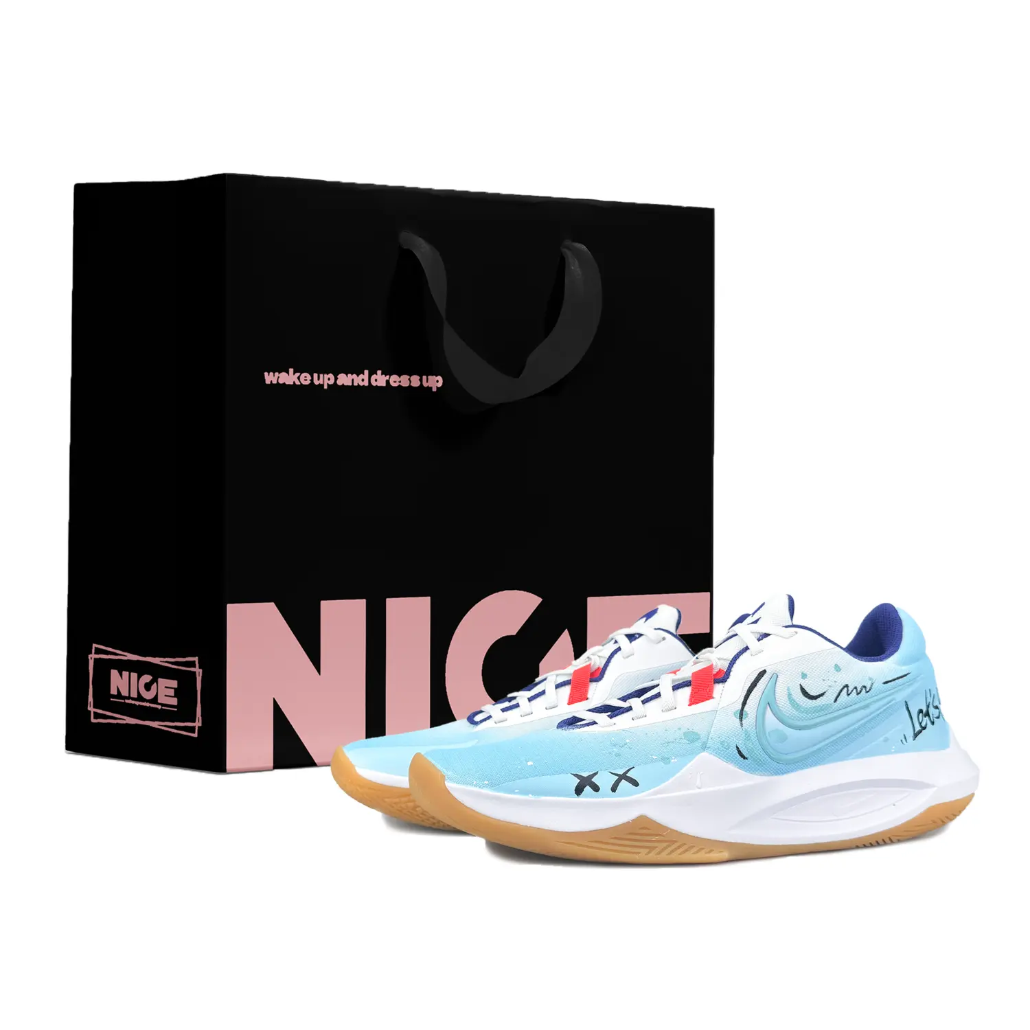 

Nike Баскетбольные кроссовки Precision 6 с амортизацией, износостойкие, низкие, мужские, синие