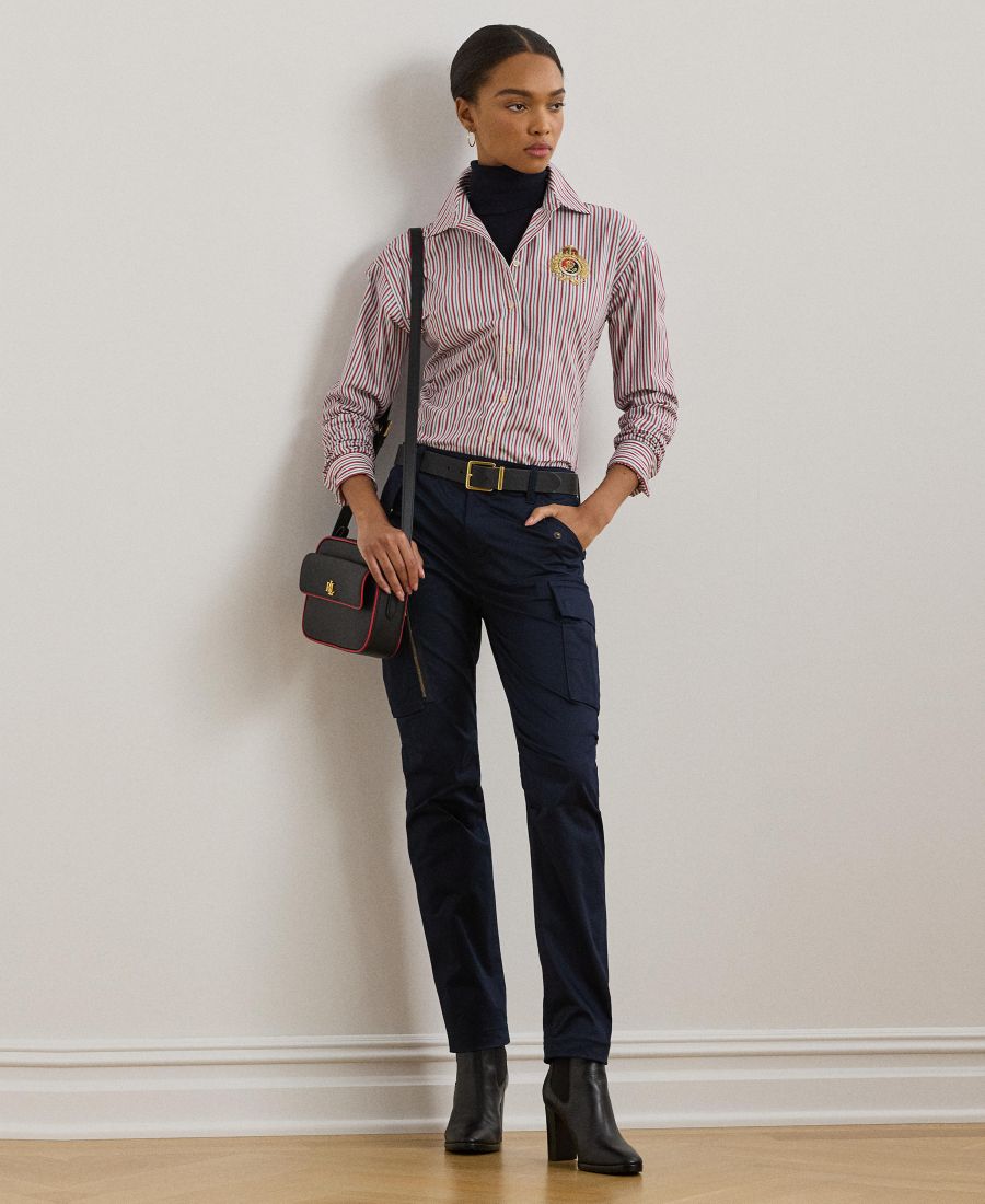 

Женские брюки-карго из хлопкового сатина Lauren Ralph Lauren, Lauren Navy