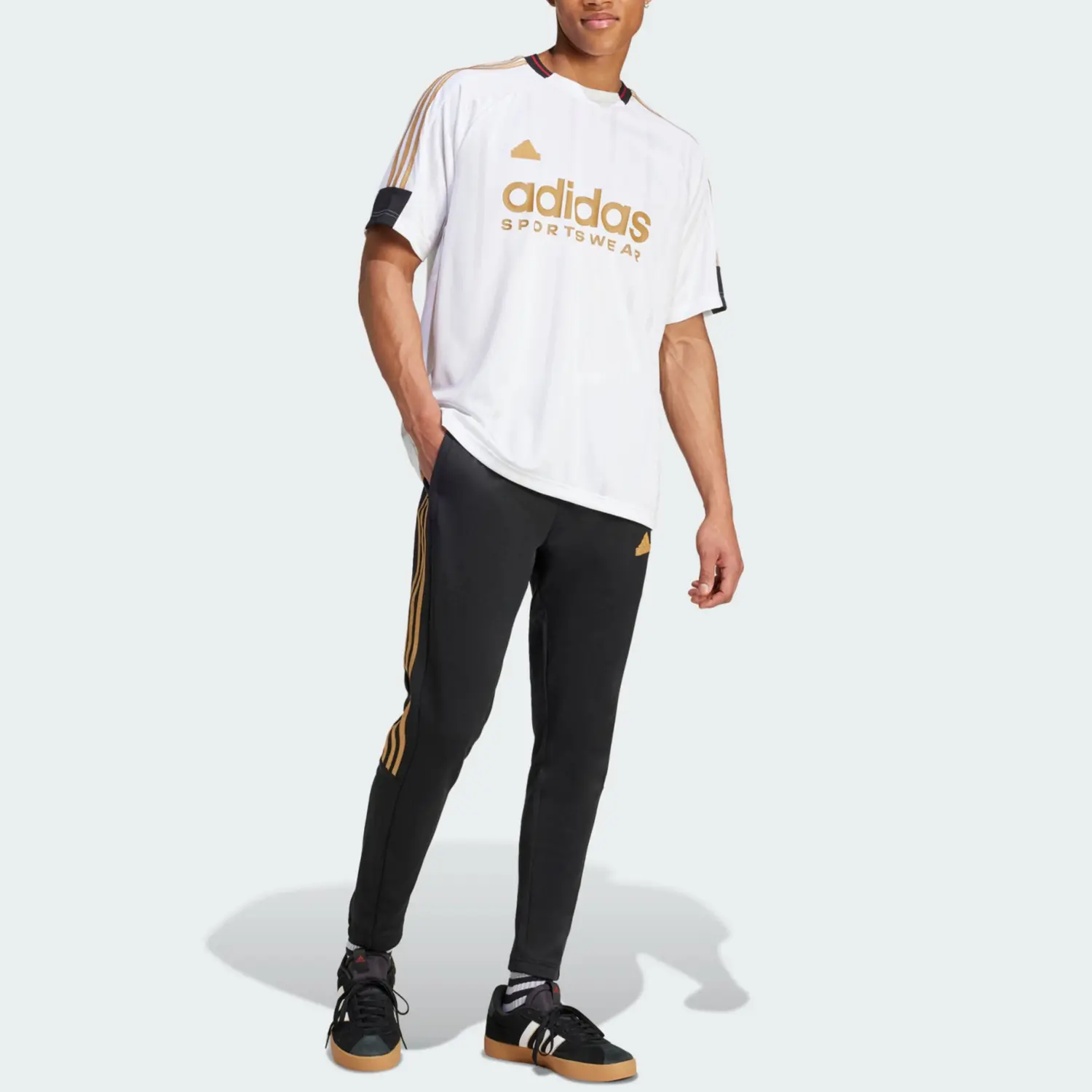 Футболка TIRO NATIONS PACK мужская белая/бежевая Adidas, коричневый — фото 3