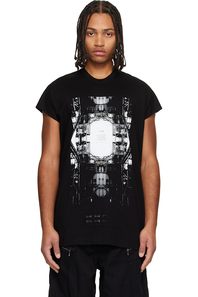 

Футболка без рукавов с графическим принтом "Европа" Julius, черный