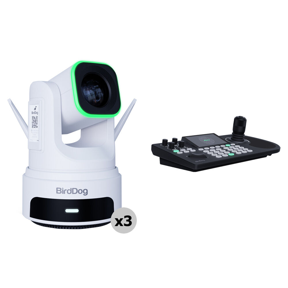 

Комплект BirdDog X4 Ultra 4K PTZ из 3 камер с контроллером KBD PTZ (белый)