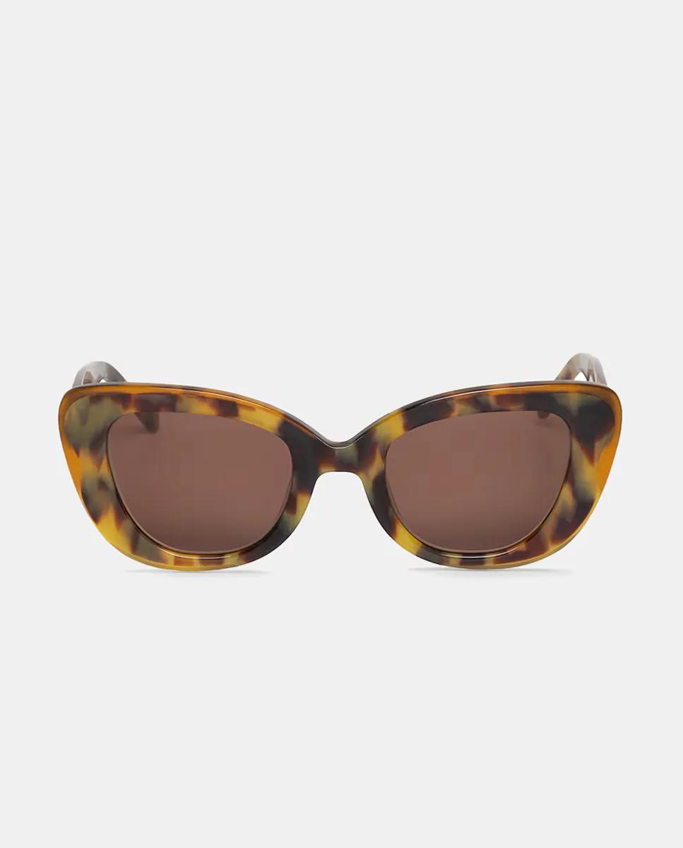 

Женские солнцезащитные очки cat eye из ацетата в кремовых оттенках Mr. Boho, коричневый