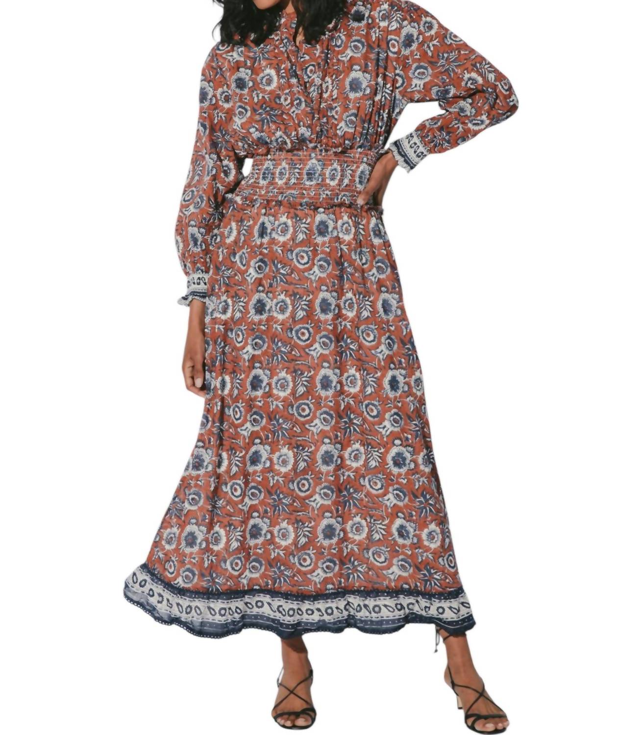 

Платье Vickie Ankle с принтом Sienna Block Cleobella, цвет sienna block print