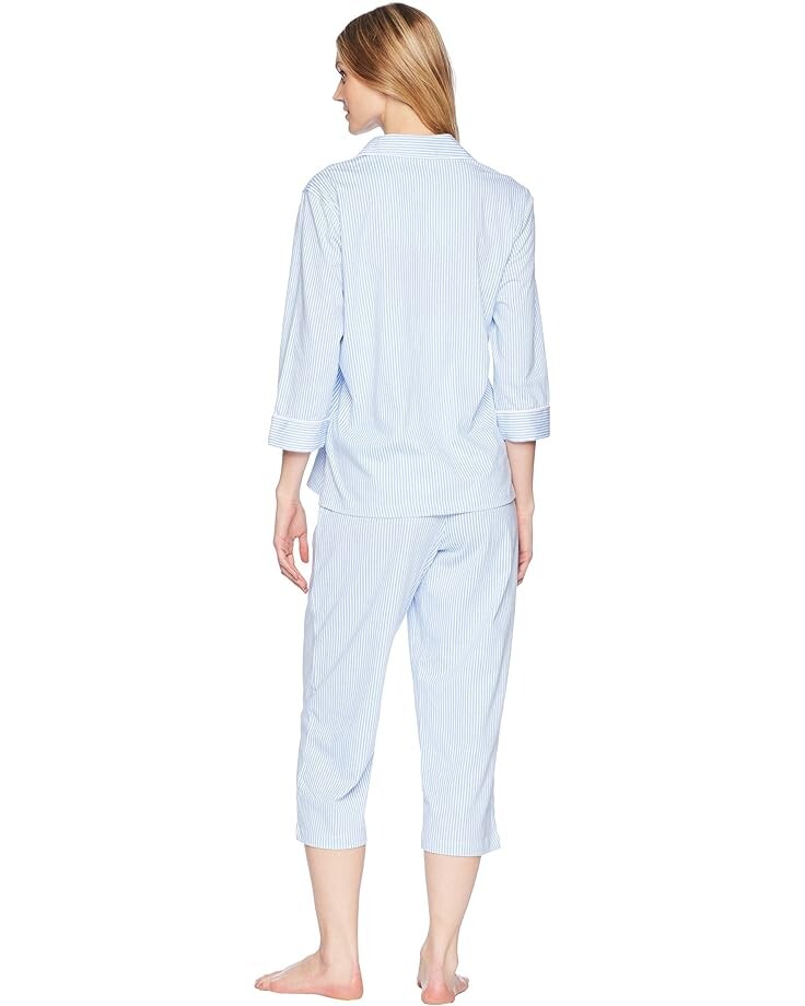 Пижама LAUREN Ralph Lauren Essentials Bingham Knits Capri, цвет French Blue Stripe — фото 3