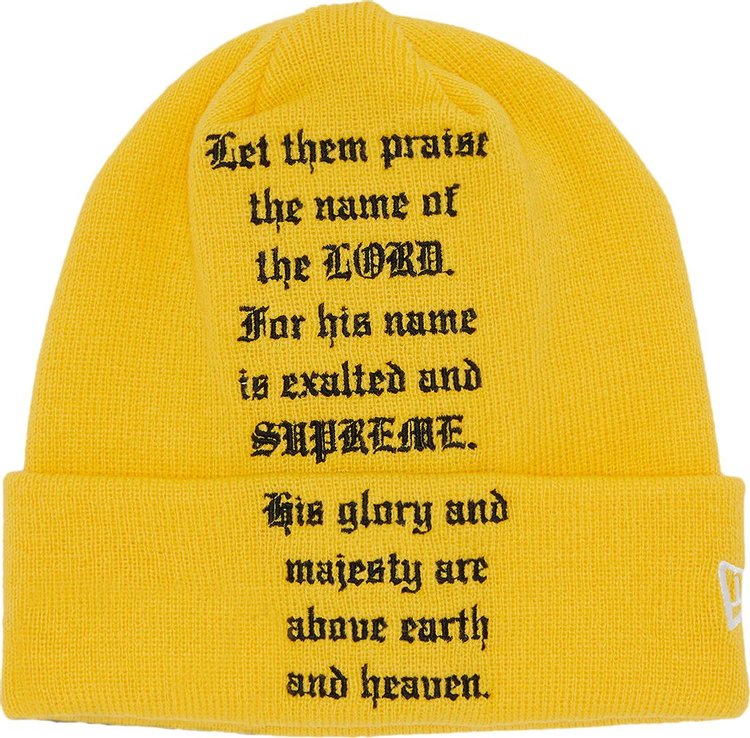 

Шапка Supreme x New Era Psalm 'Yellow', желтый