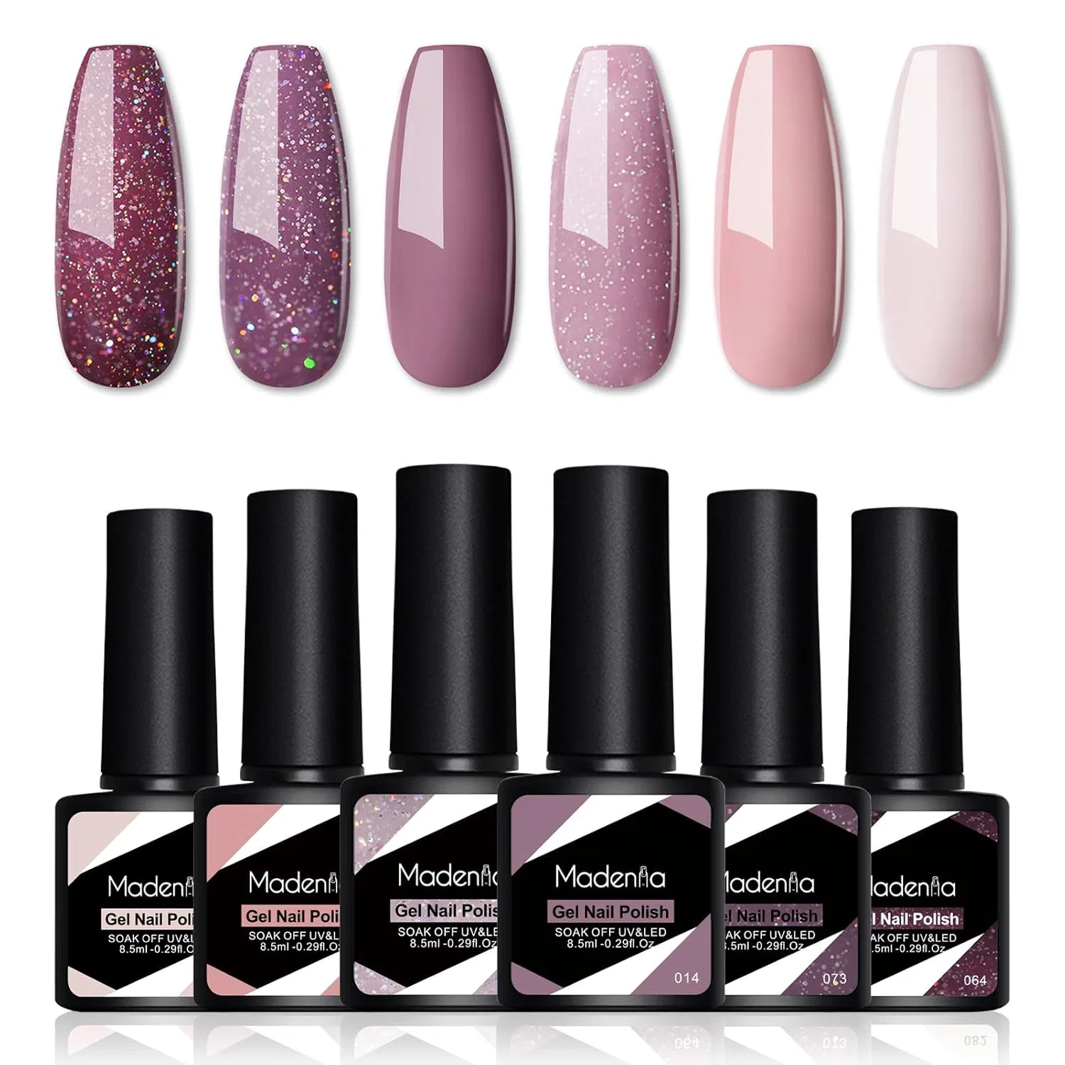 Набор УФ-гель-лаков Madenia Taro Purple, 6 цветов Madenia, Taro Purple — фото 2