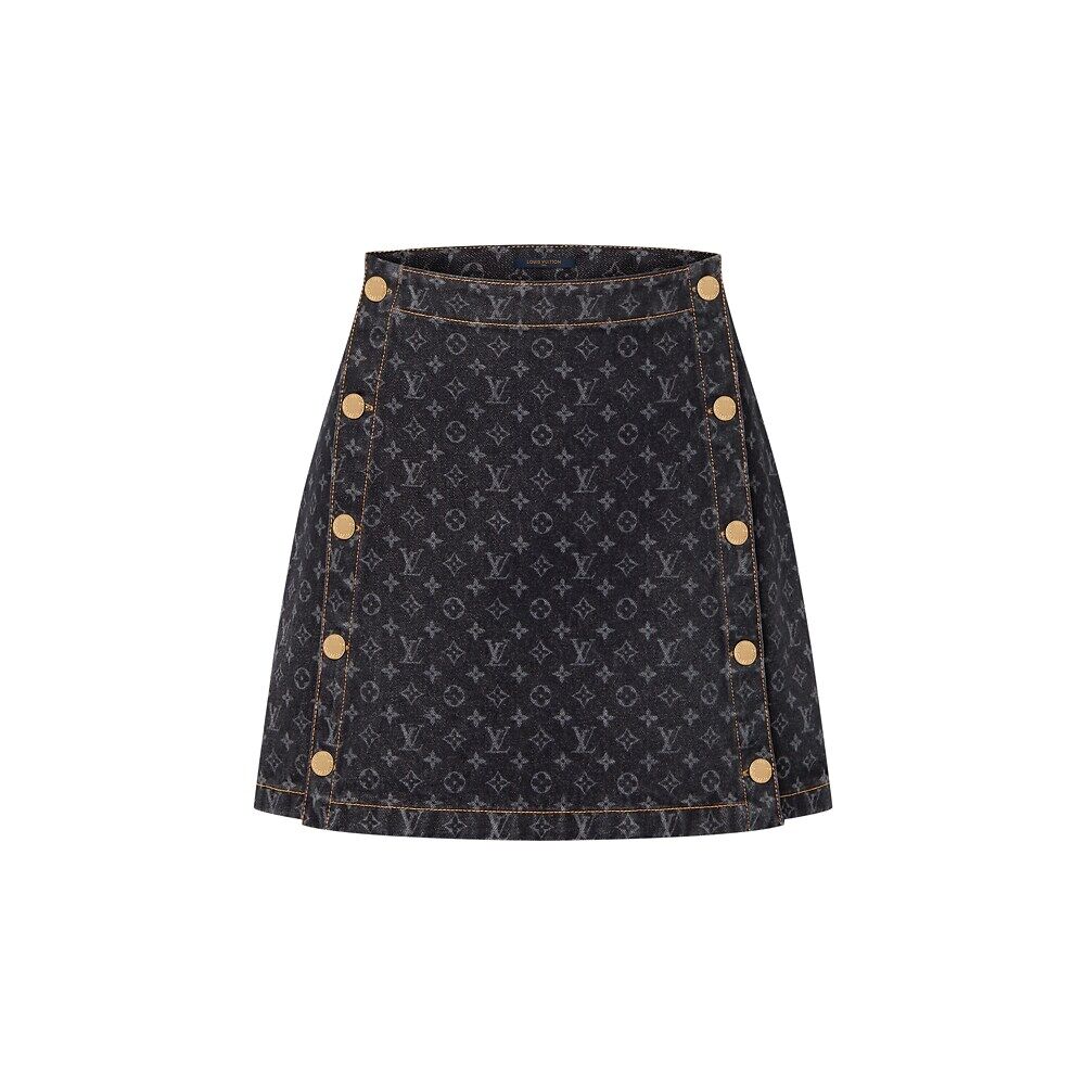 

Мини-юбка из денима с монограммой Louis Vuitton, черный