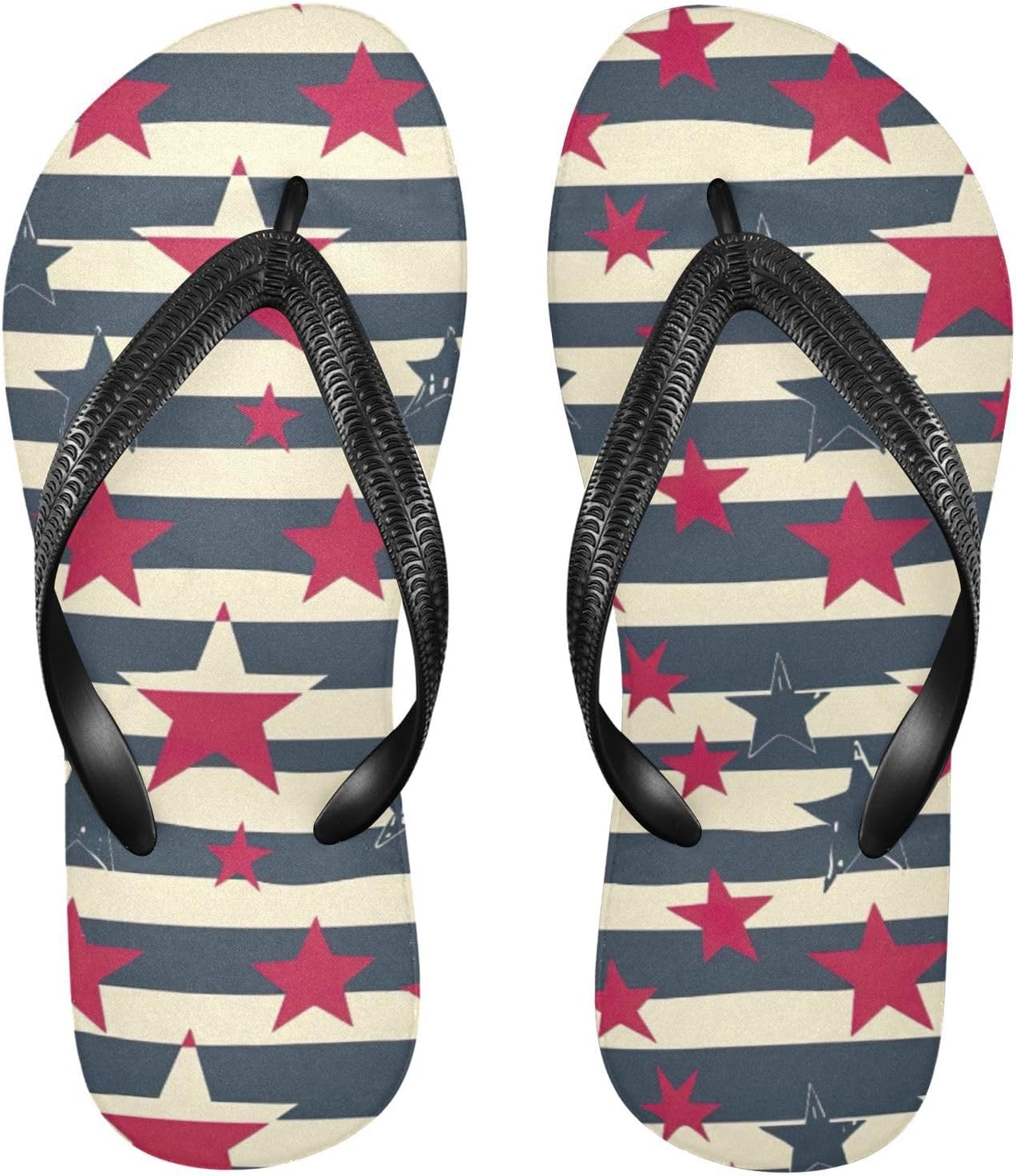 

Женские и мужские пляжные шлепанцы Red Star Stripe, летние повседневные сандалии для душа Kfbe