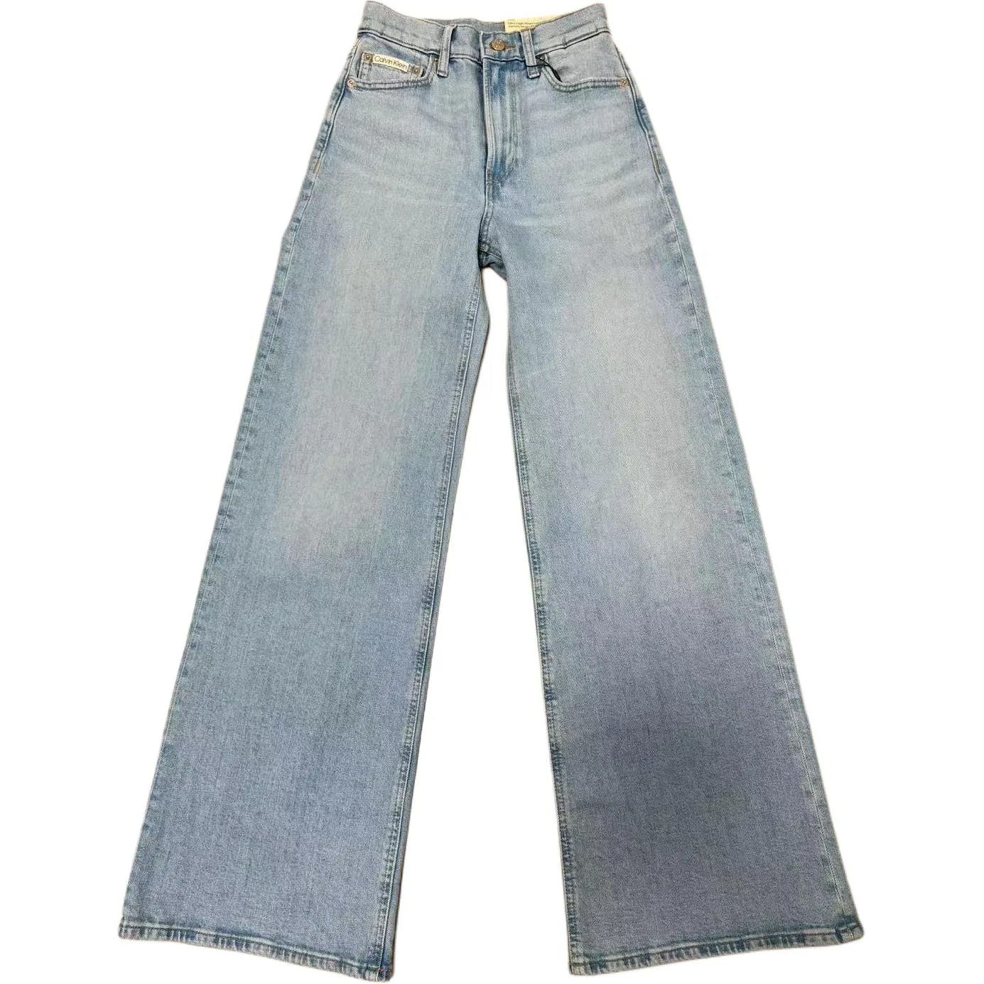 Джинсы женские light blue, широкие, средней посадки Calvin Klein