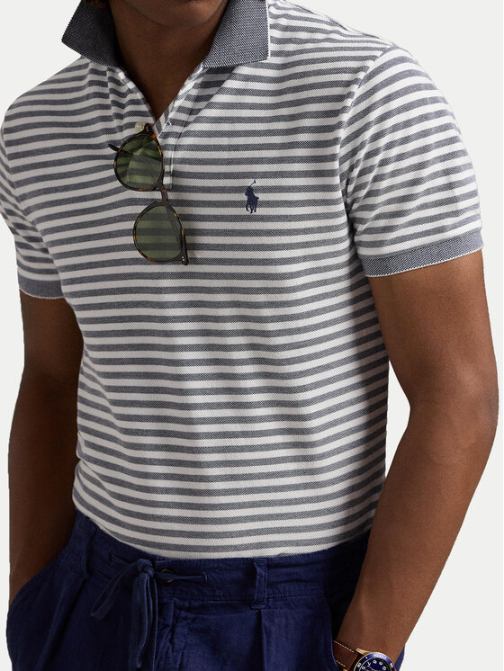Рубашка-Поло с завышенной талией 710974596001 Polo Ralph Lauren, синий — фото 4