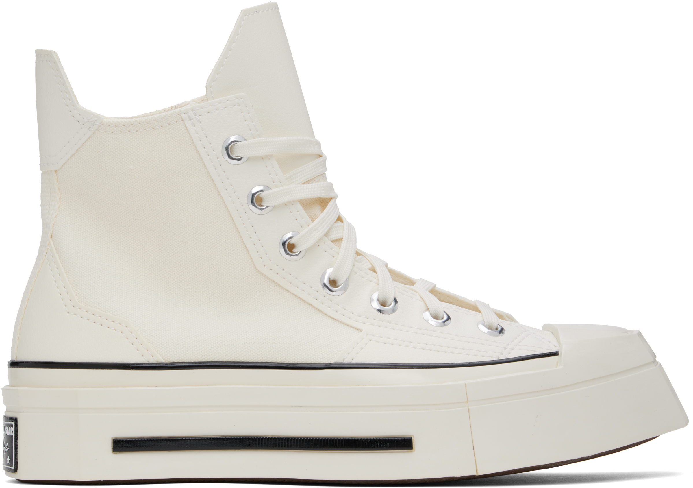 

Высокие кеды Off-White Chuck 70 De Luxe Squared Converse, Egret/Black/Egret