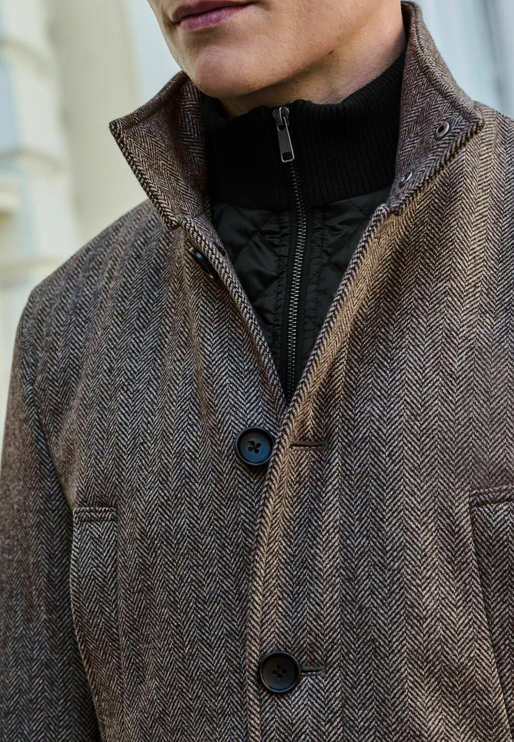 

Короткий жакет Funnel Neck Next, бежевый