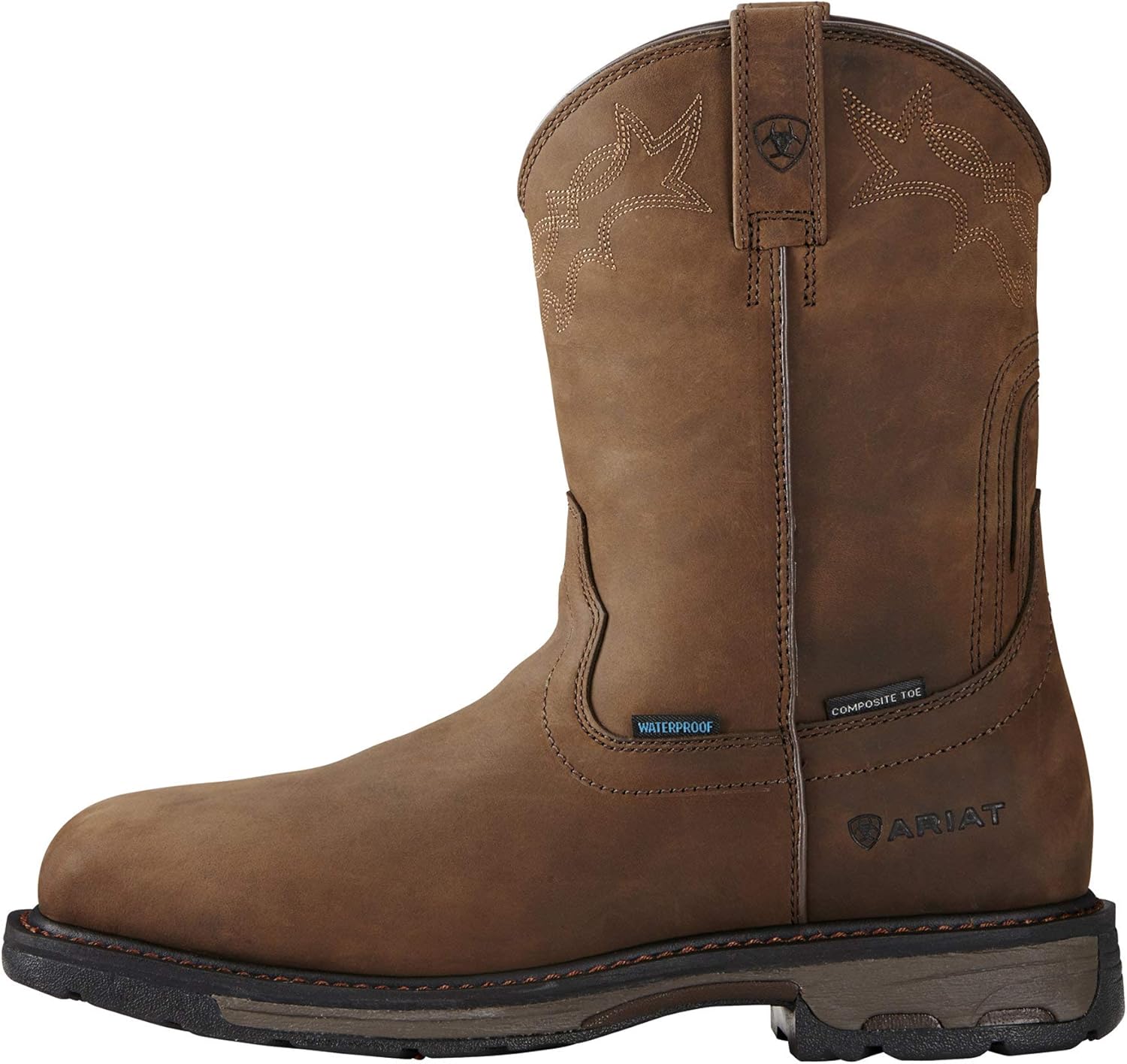 Мужские рабочие ботинки ARIAT Workhog Wellington с водонепроницаемым композитным носком, коричневый — фото 2