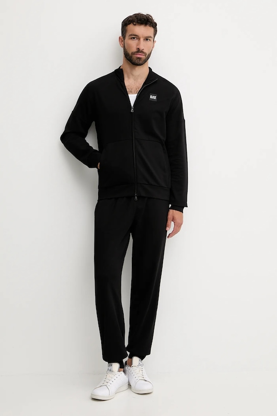 

Хлопковый спортивный костюм Ea7 Emporio Armani, черный
