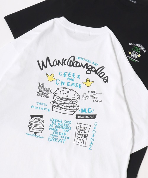 

Футболка оверсайз с коротким рукавом, с вышитым принтом на спине Mark Gonzales, белый