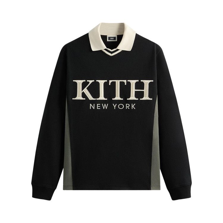 

Поло Kith Pique Long-Sleeve Tap Polo, Black