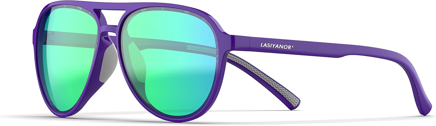 

Легкие поляризованные солнцезащитные очки TAC в классическом винтажном ретро-стиле 70-х годов, оправа TR-90, для женщин и мужчин, защита от УФ-излучения UV 400 Lasiyanor, Purple