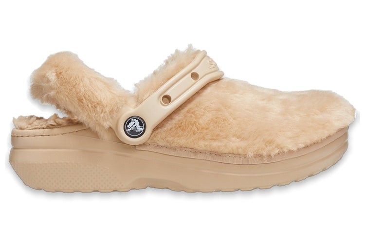 Слипоны (WMNS) Crocs Classic Fur Sure Clogs 'Chai' 207303-212, коричневый — фото 3