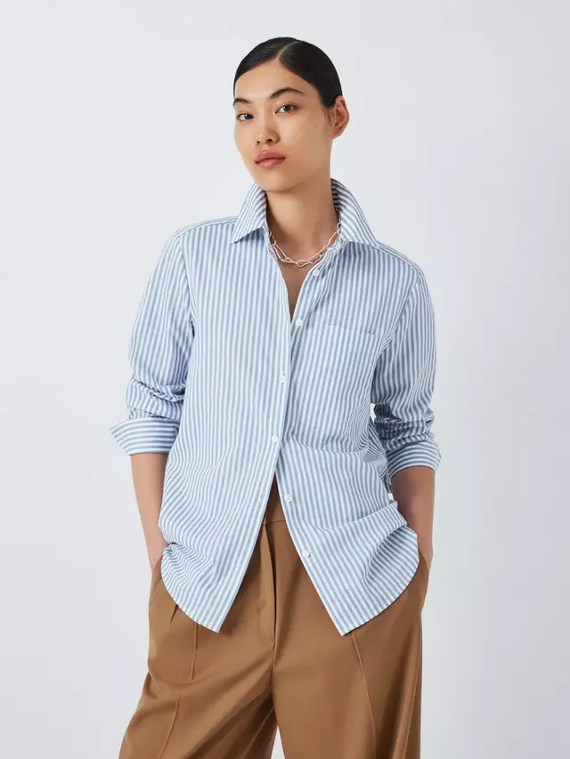 

Рубашка John Lewis Stripe Cotton, цвет blue/multi