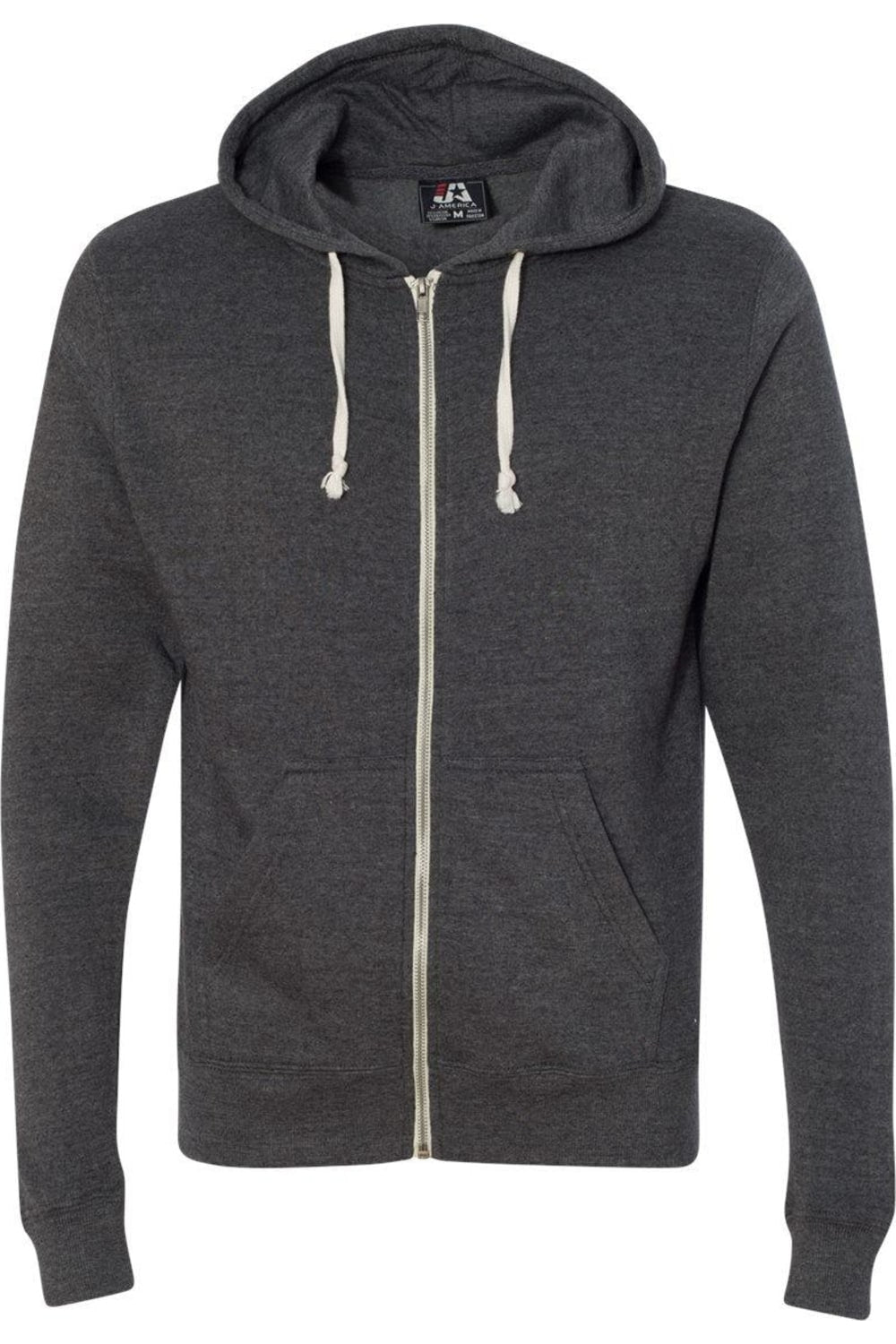 

Толстовка с капюшоном Triblend Full-Zip от J. America, цвет black triblend