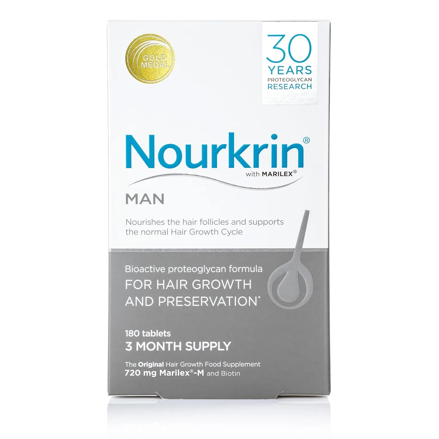 Комплекс для роста волос Nourkrin Man 180 таблеток с шампунем и кондиционером Nourkrin — фото 2