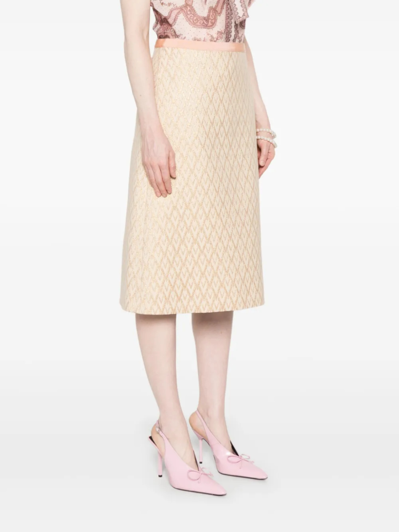 

Юбка миди Valentino Garavani с V-Logo и Signature, нейтральный