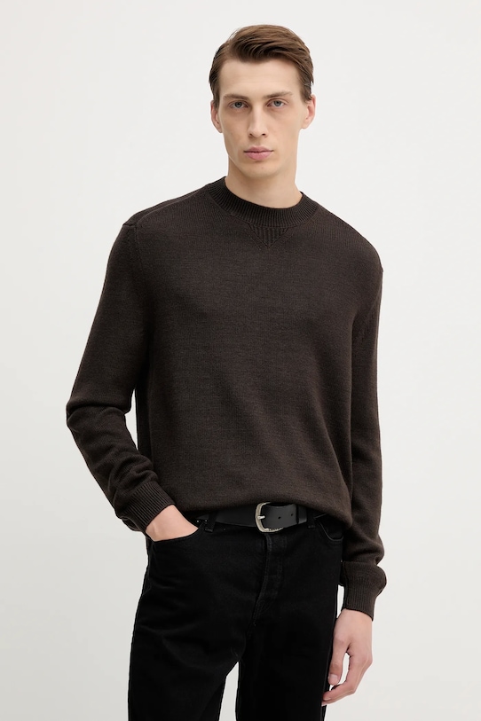 

Свитер с добавлением шерсти Armani Exchange, коричневый