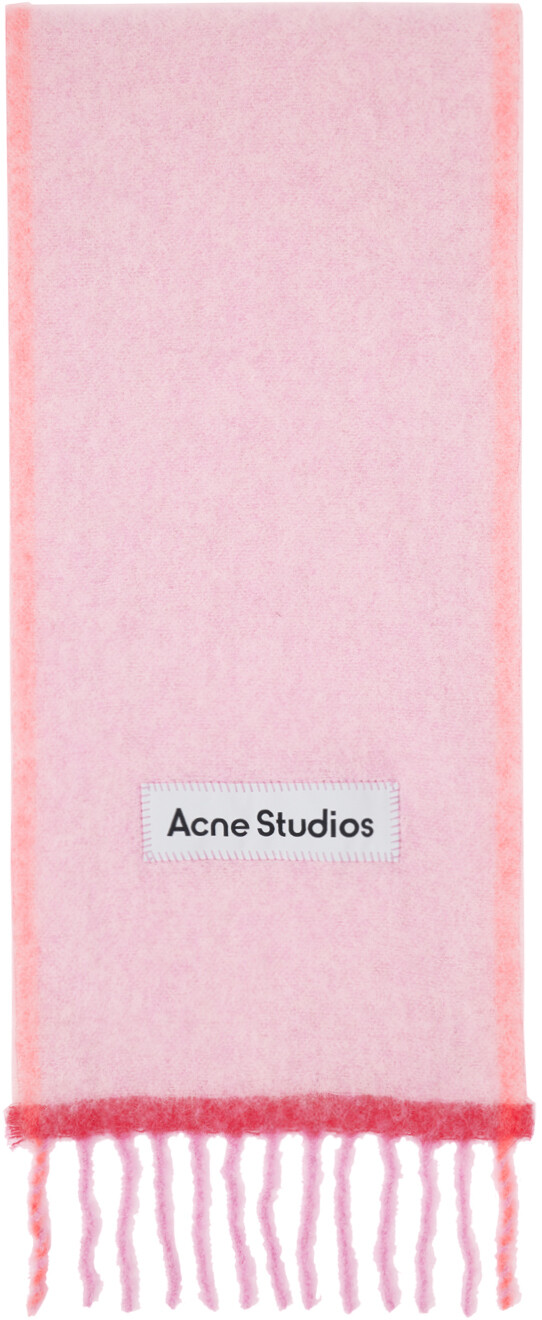 

Узкий шерстяной мохеровый шарф Acne Studios, розовый
