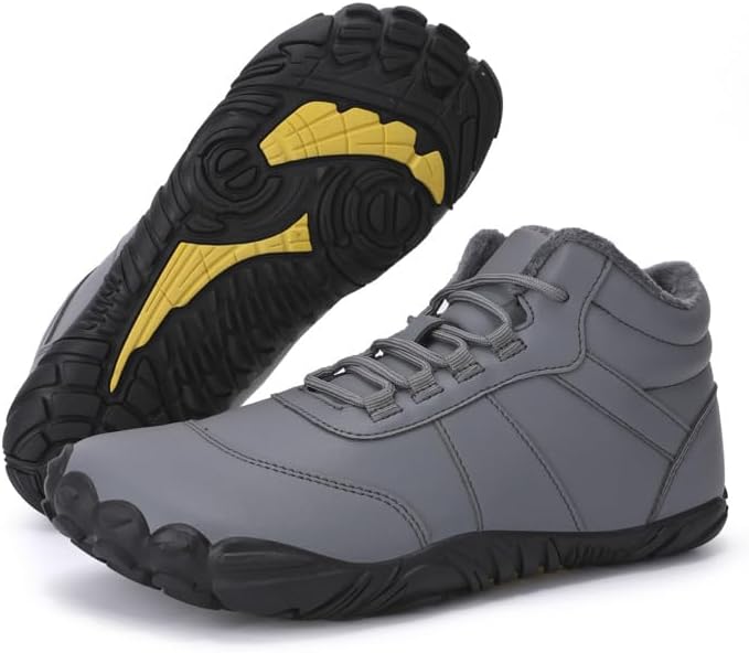 

Мужские зимние ботинки с мехом, водонепроницаемые, теплые, на щиколотку, застежка без шнурков, для улицы, удобные для ходьбы Soft Time Toy, темно-серый