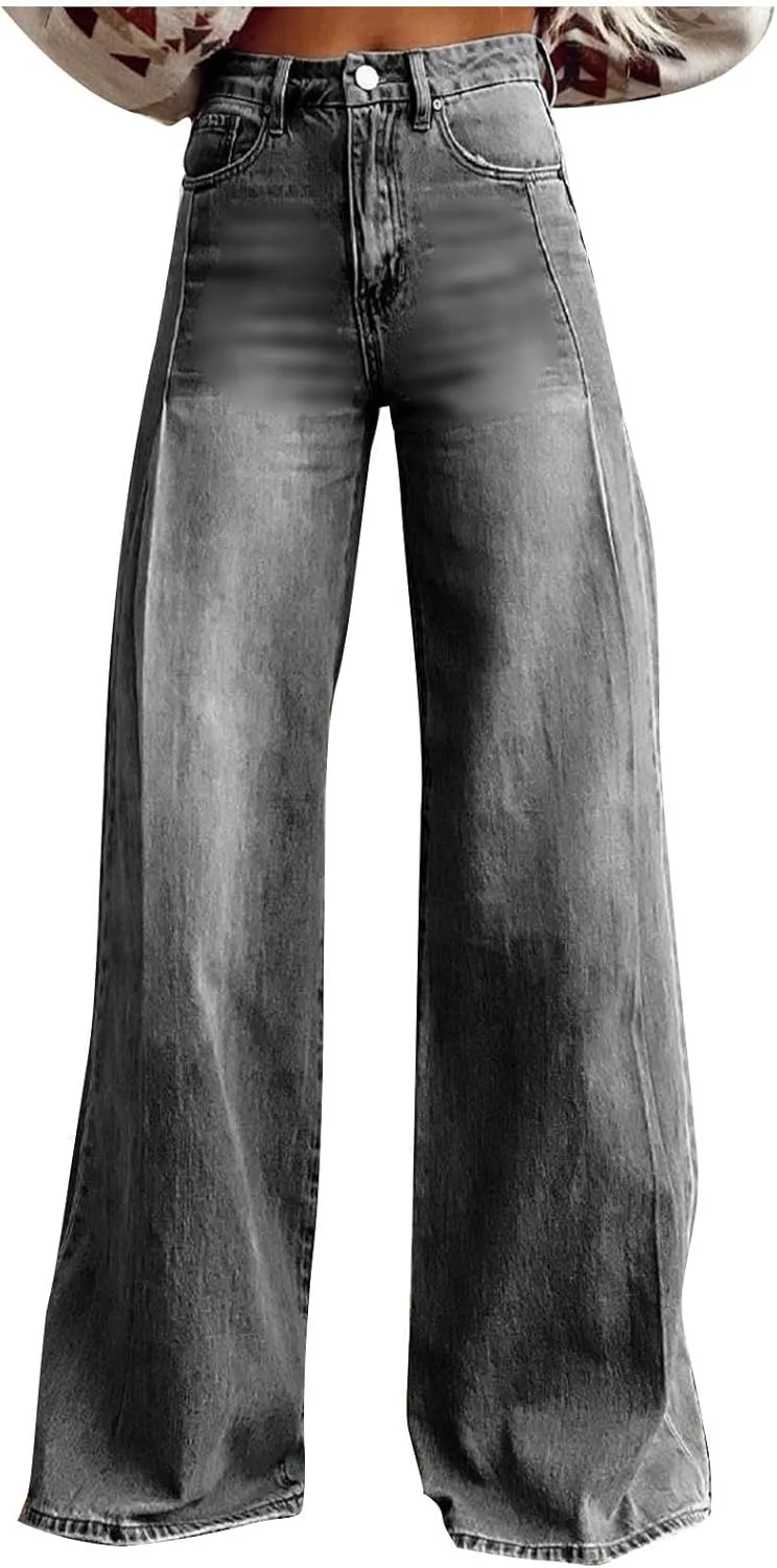 

Женские джинсы Boyfriend с широкими штанинами и высокой посадкой Lmdudan