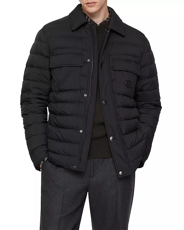 

Утепленная нейлоновая рубашка с маслом ши Burberry, черный