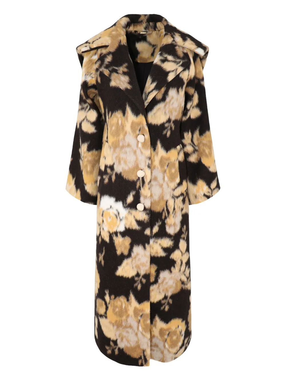 

Пальто с цветочным принтом и пуговицами Cult Gaia, черный