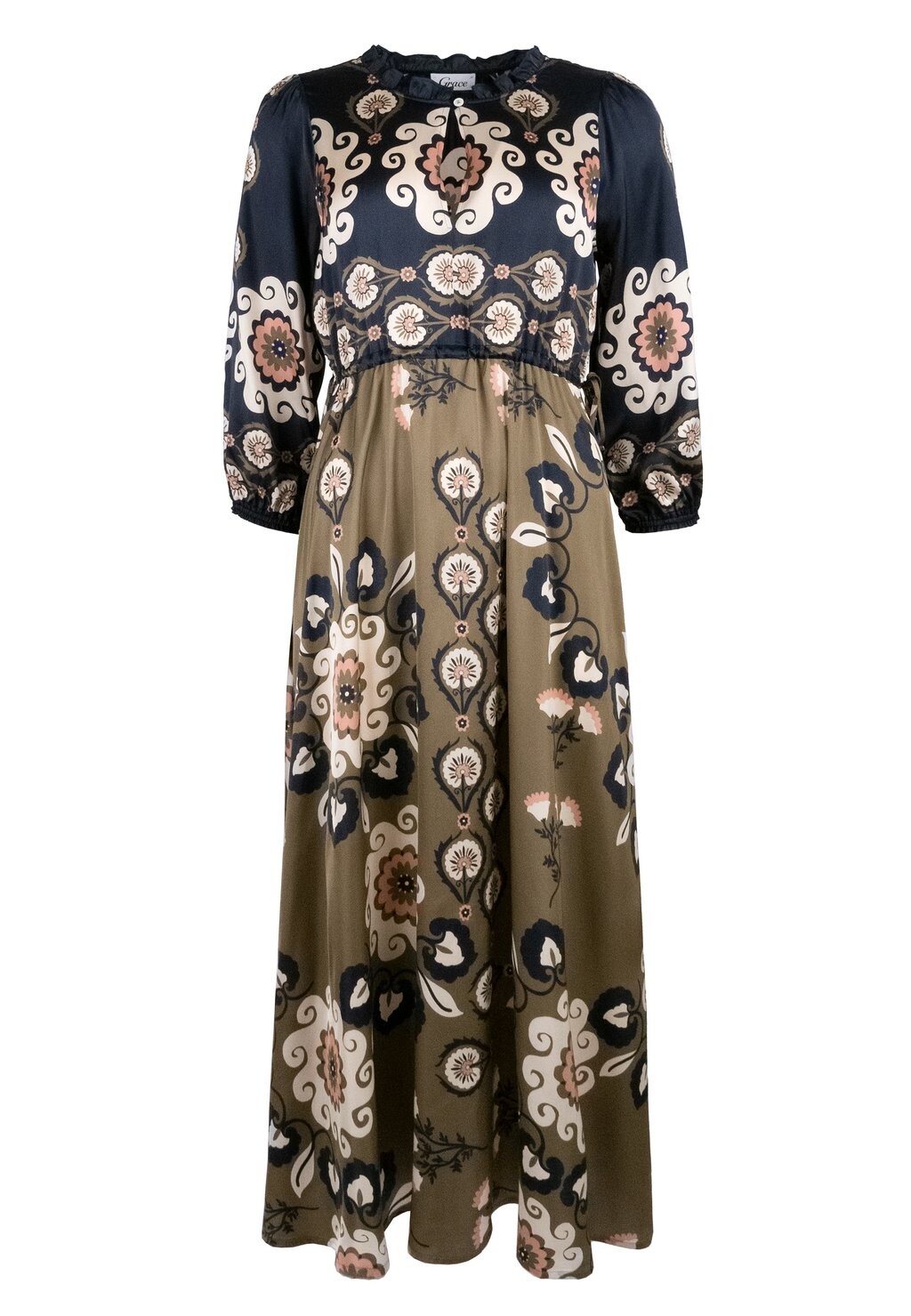 

Платье макси FLOWERS MANDALA LANG Grace, цвет taupe
