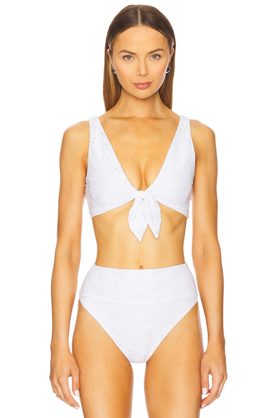 

Верх бикини Dallas Beach Riot, white magnolia eyelet