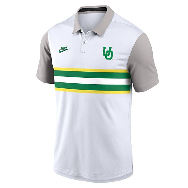 Мужская бело-серая футболка Oregon Ducks Athletic Prep Legacy Logo Vapor Performance Polo Nike — фото 3